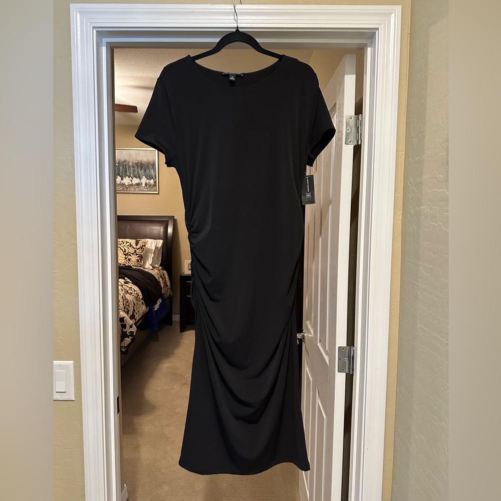 NWT: INC black midi dress